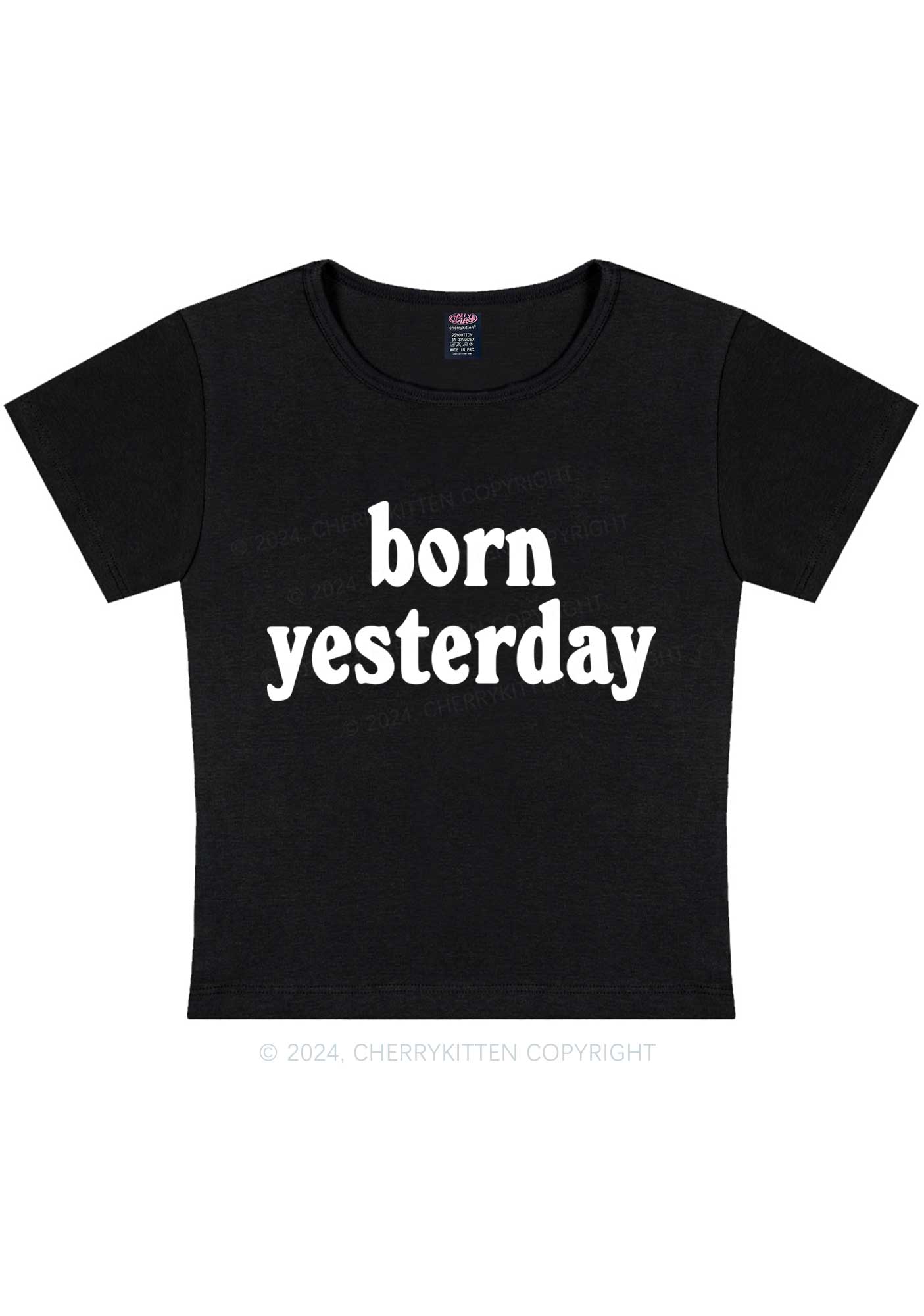 Born Yesterday Y2K Baby Tee Cherrykitten