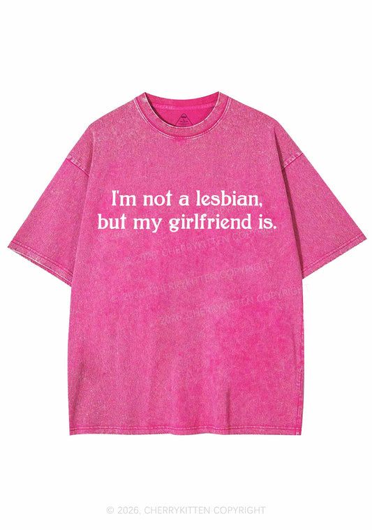 My Girlfriend Is Lesbian Pride Y2K Shirts Washed Tee Cherrykitten