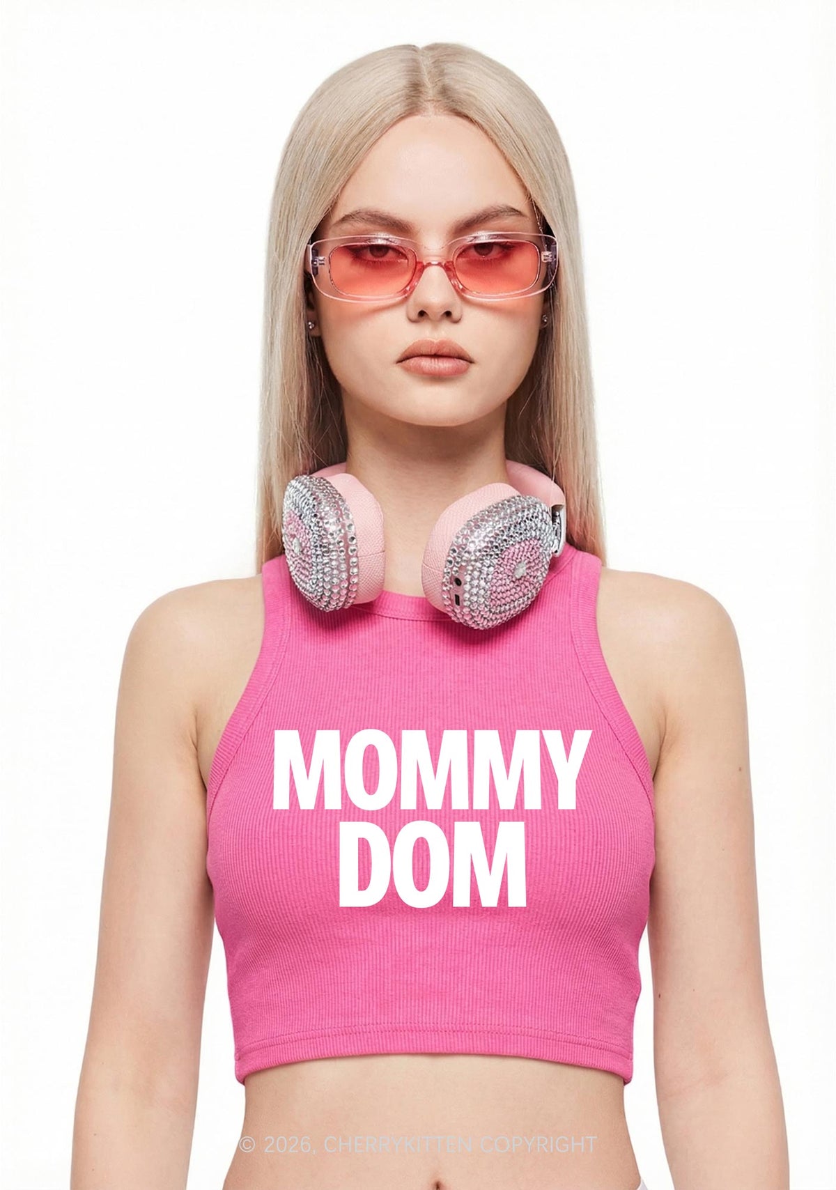 Mommy Dom Y2K Crop Tank Top Cherrykitten
