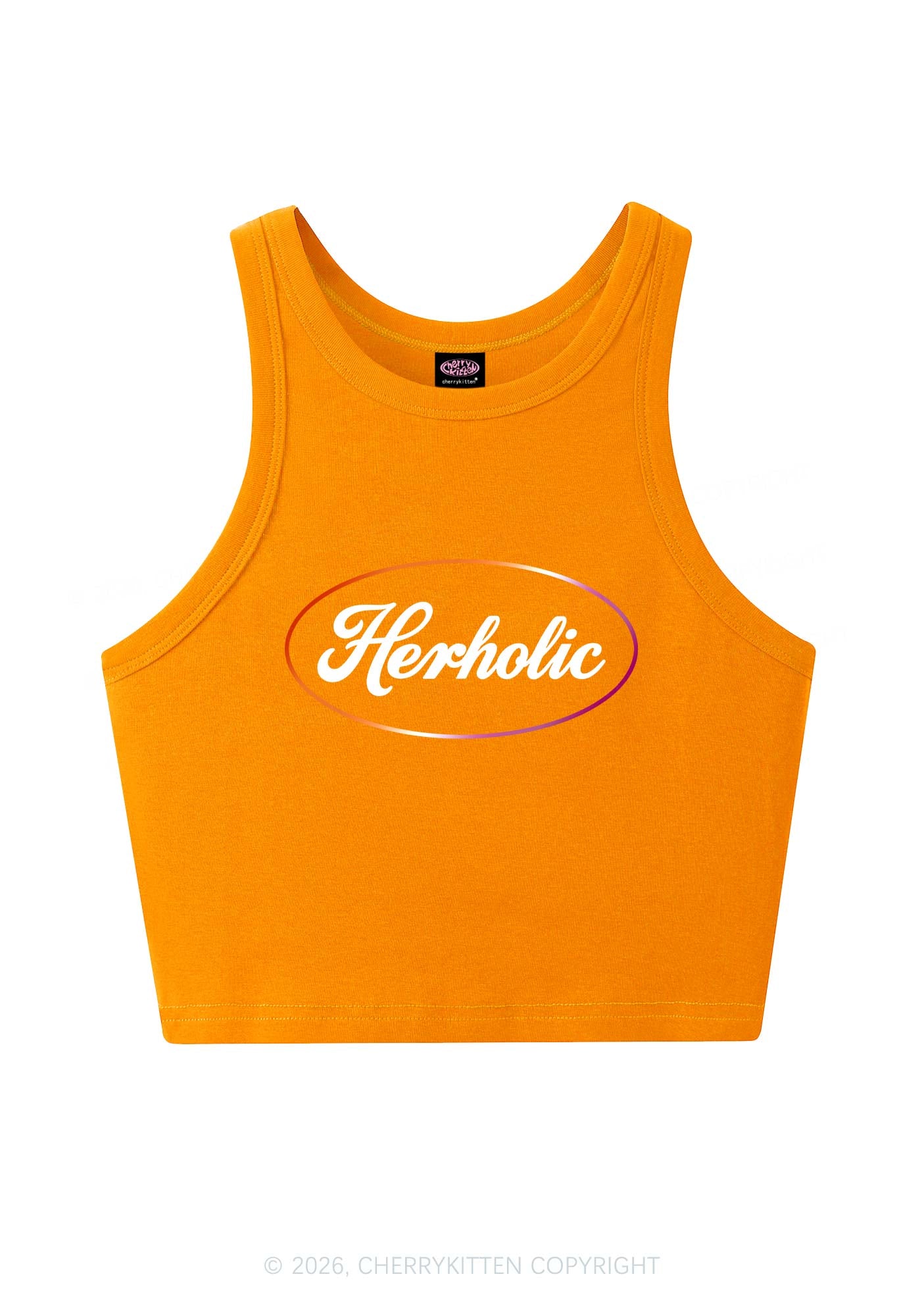 Herholic Lesbian Pride Y2K Crop Tank Top Cherrykitten