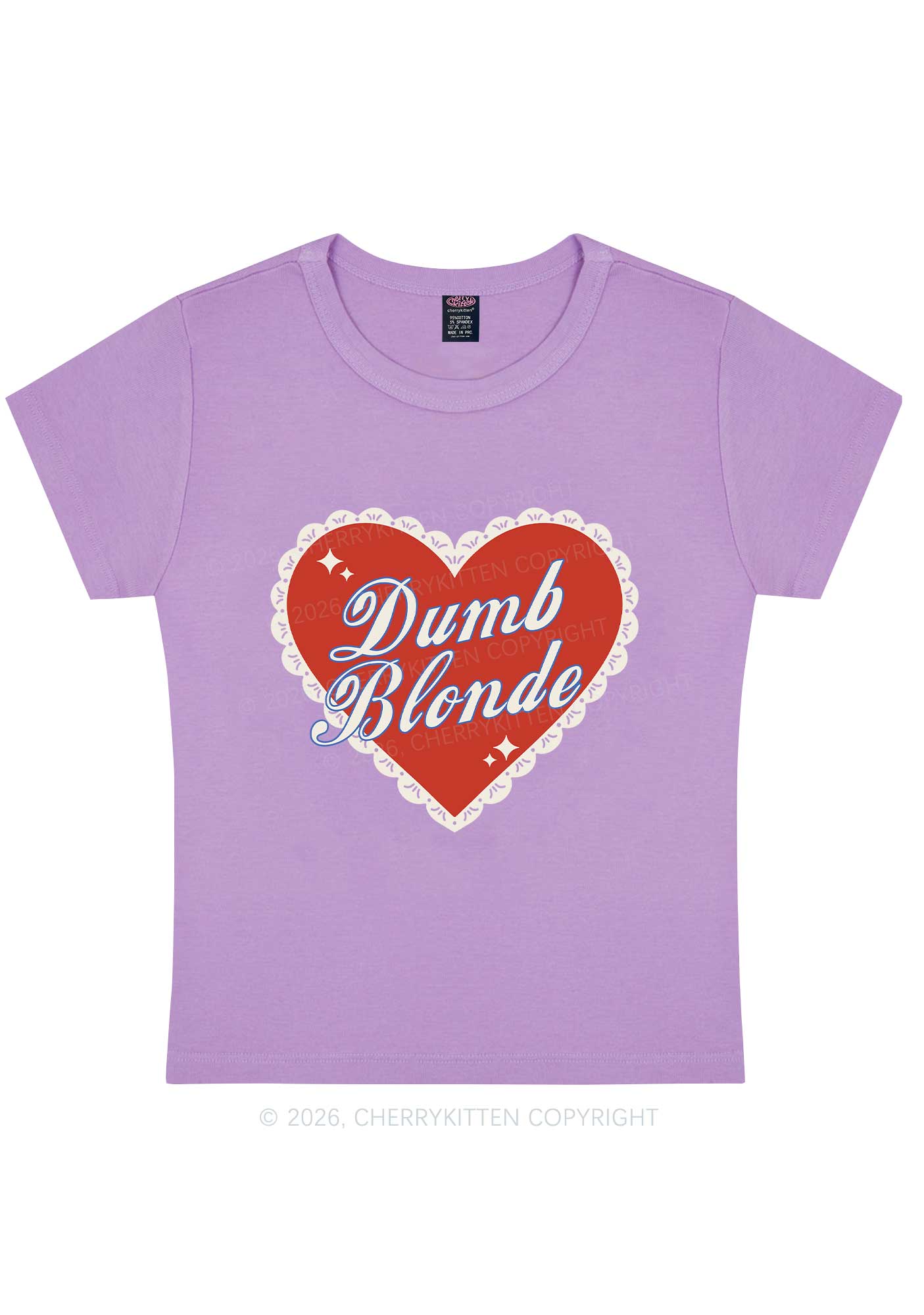 Dumb Blonde Valentine's Day Y2K Baby Tee Cherrykitten