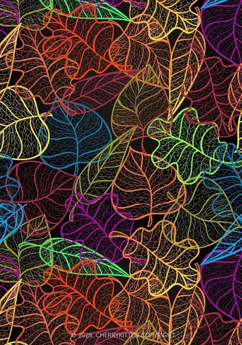 Rainbow Leaf Veins Y2K Print Bikini Set Cherrykitten
