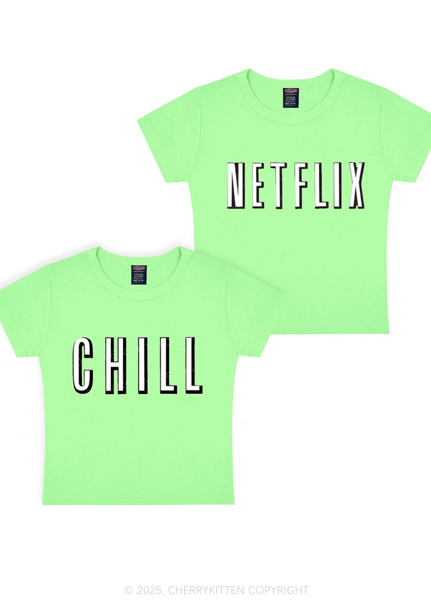 Netflix Chill Y2K Valentine's Day Baby Tee Cherrykitten
