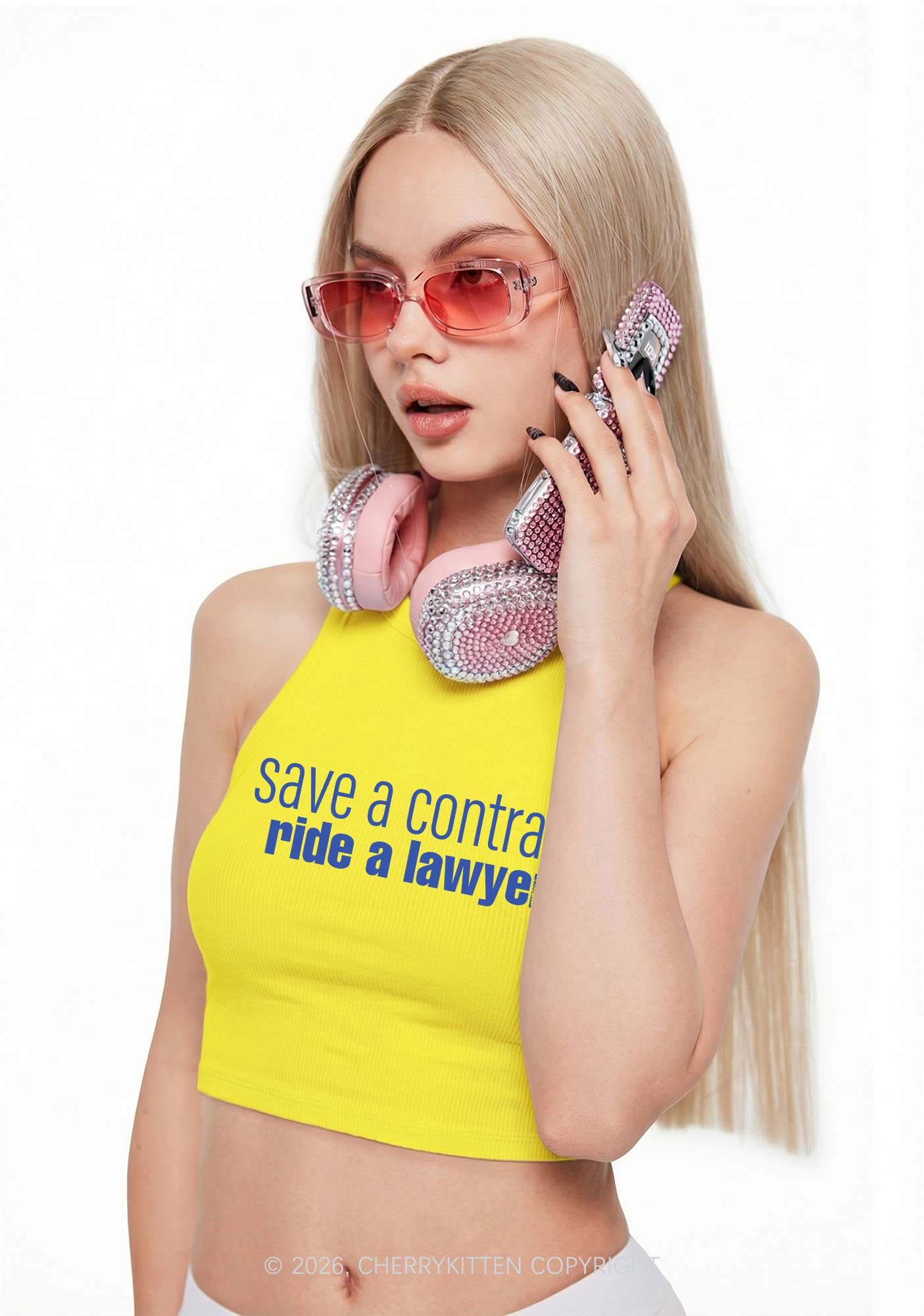 Save Contract Ride Lawyer Y2K Crop Tank Top Cherrykitten