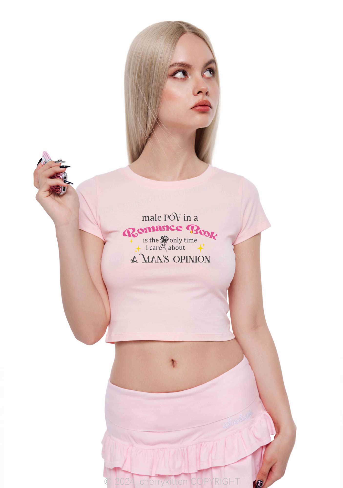 Romance Book Y2K Baby Tee Cherrykitten