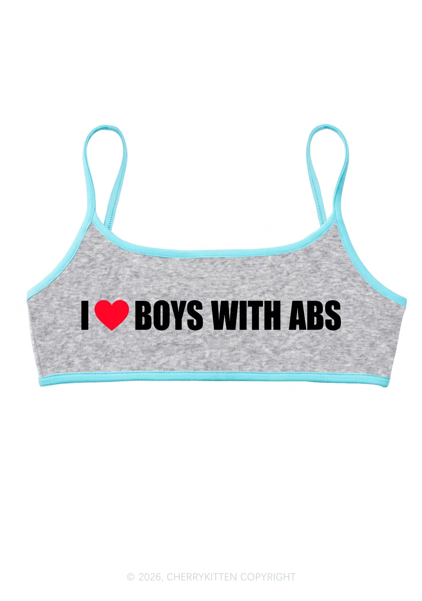 I Love Boys With ABS Y2K Super Crop Cami Cherrykitten