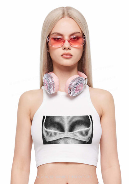 Lingerie Bxxbs Y2K Crop Tank Top Cherrykitten