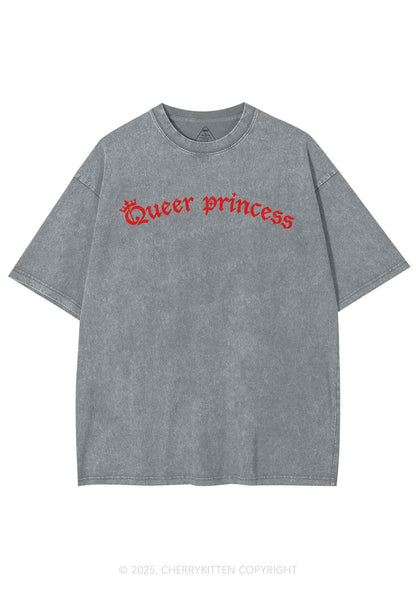 Gothic Queer Princess Pride Y2K Shirts Washed Tee Cherrykitten