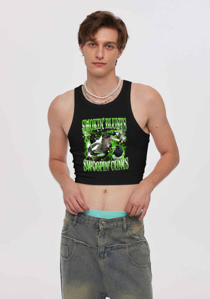 Smokin Blunts Swoopin Cxxts Y2K Crop Tank Top Cherrykitten