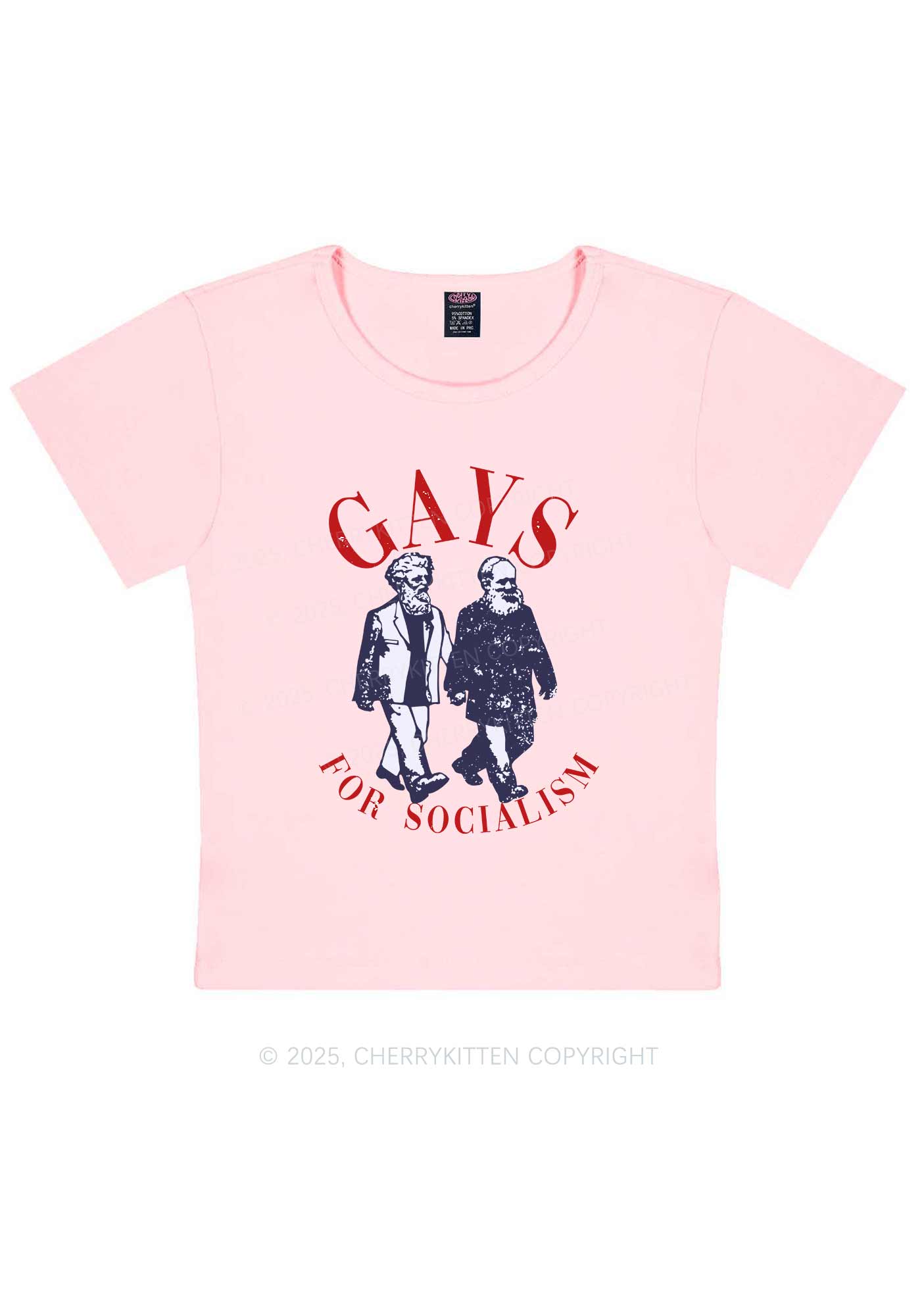 Gays For Socialism Pride Y2K Baby Tee Cherrykitten