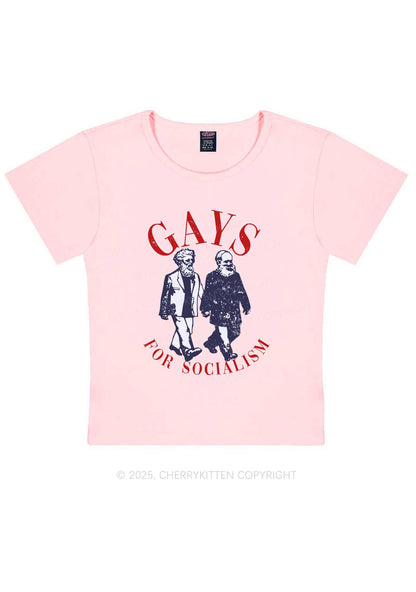Gays For Socialism Pride Y2K Baby Tee Cherrykitten