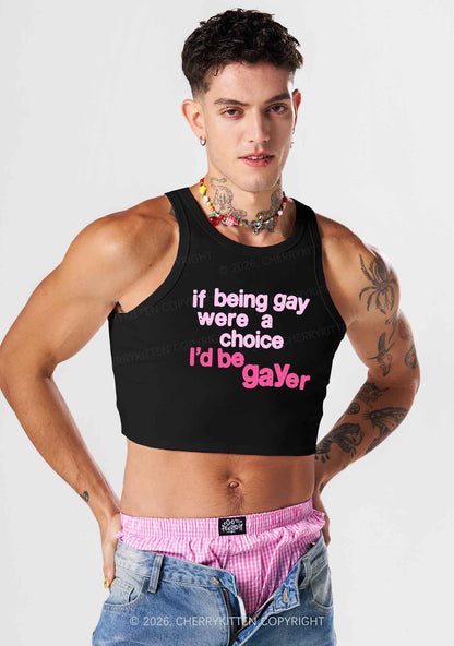 I Would Be Gayer Pride Y2K Crop Tank Top Cherrykitten