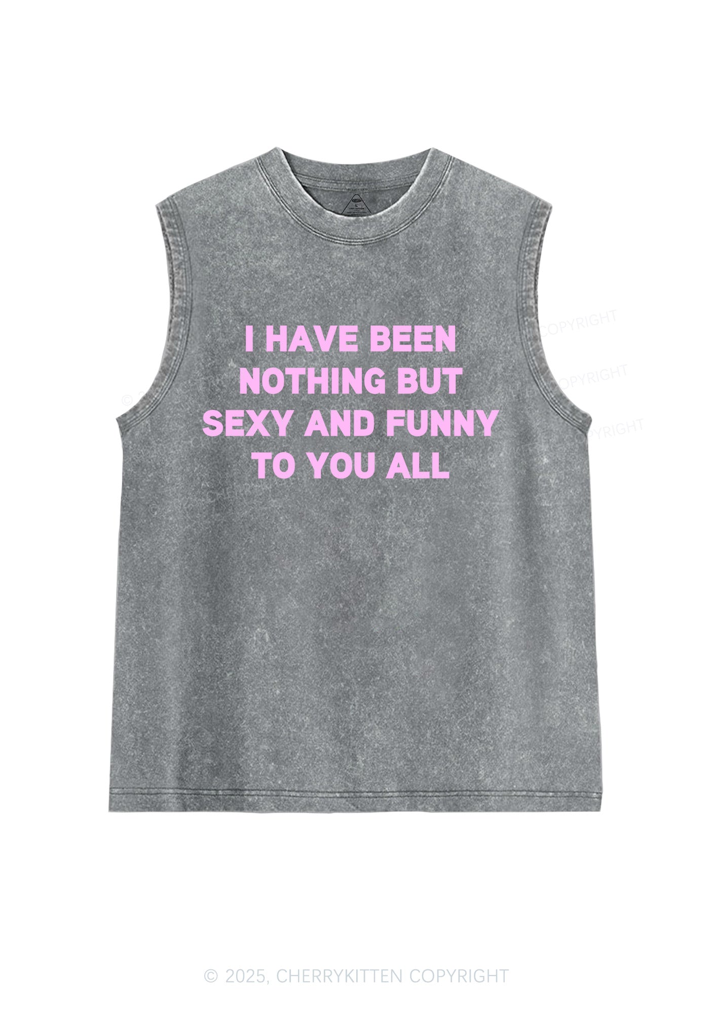 I Have Been Funny Y2K Washed Muscle Tank Cherrykitten