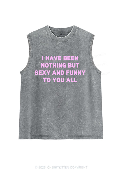 I Have Been Funny Y2K Washed Muscle Tank Cherrykitten