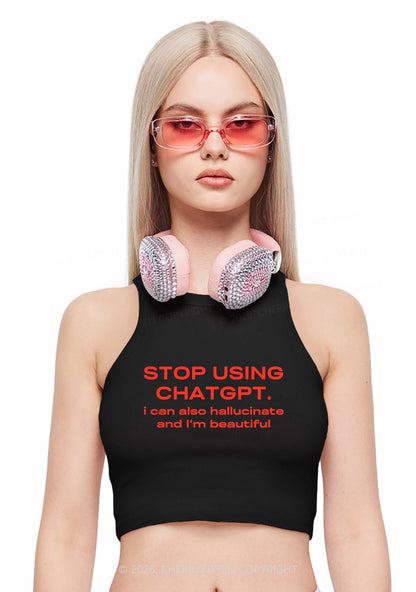 Stop Using GPT Y2K Crop Tank Top Cherrykitten