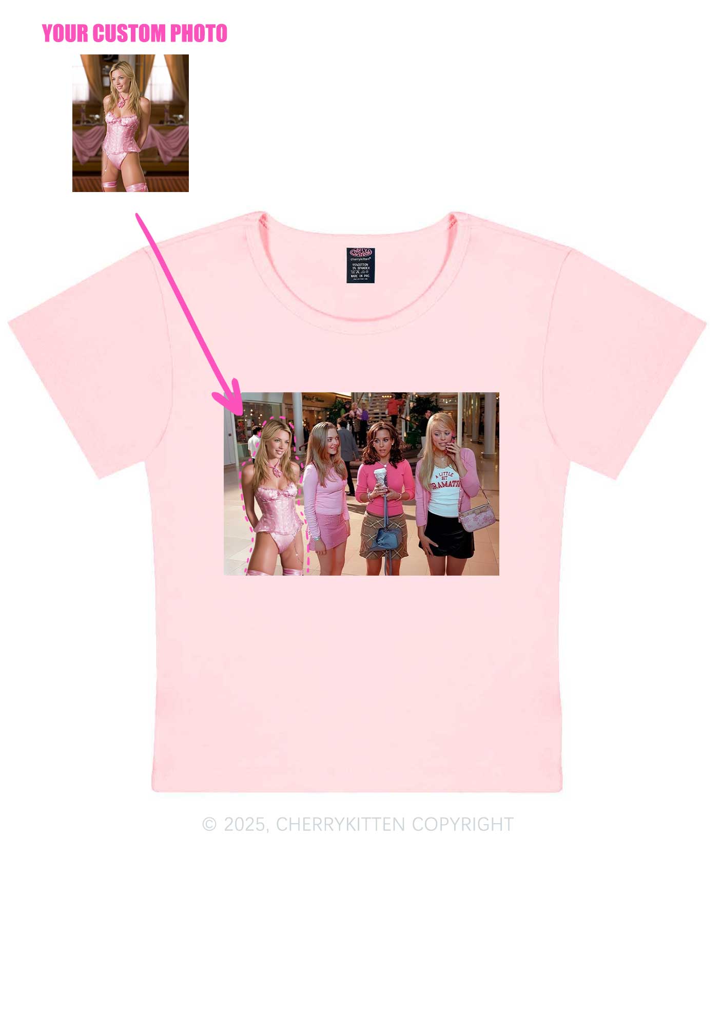 Custom Girls Movie Y2K Baby Tee Cherrykitten