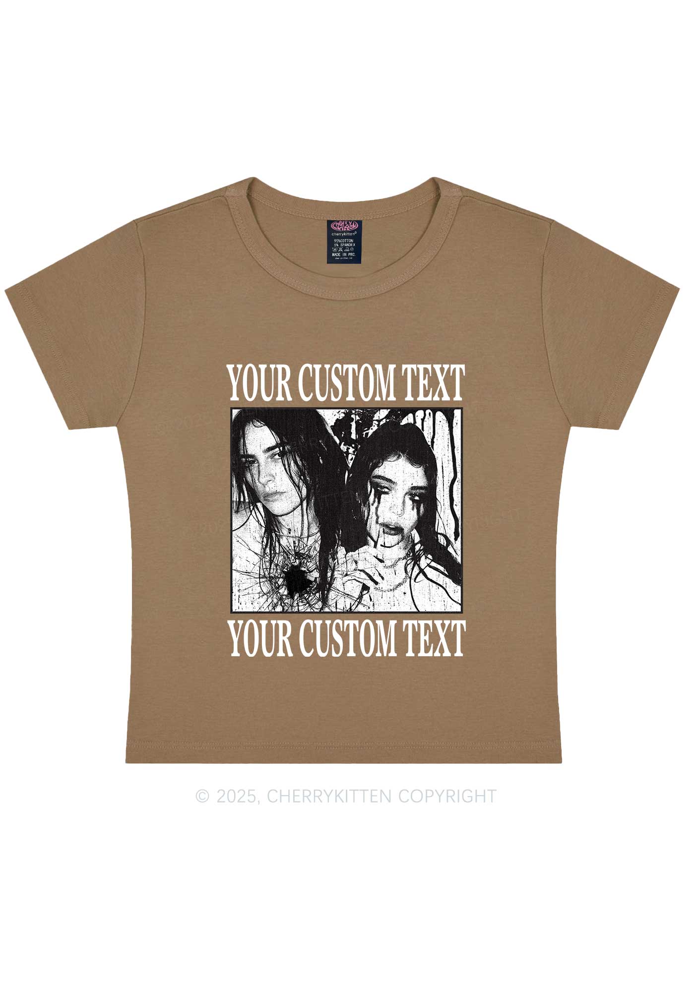 Custom Halloween Creepy Couple Y2K Baby Tee Cherrykitten