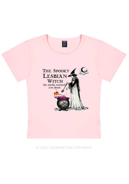 The Spooky Lesbian Witch Y2K Baby Tee Cherrykitten