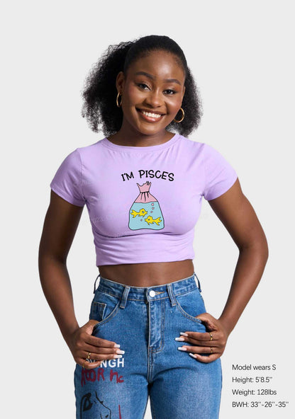 I'm Pisces Y2K Baby Tee Cherrykitten