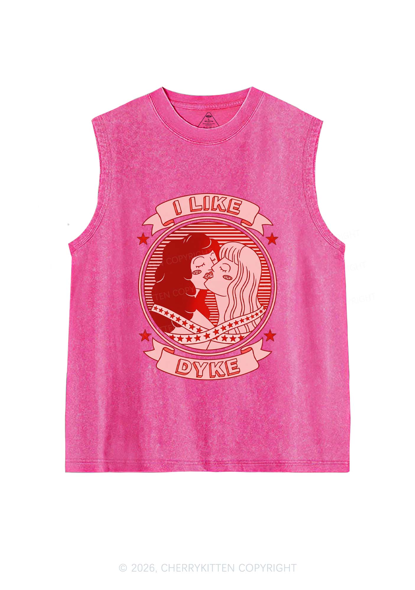 I Like Dyke Pride Y2K Washed Muscle Tank Cherrykitten