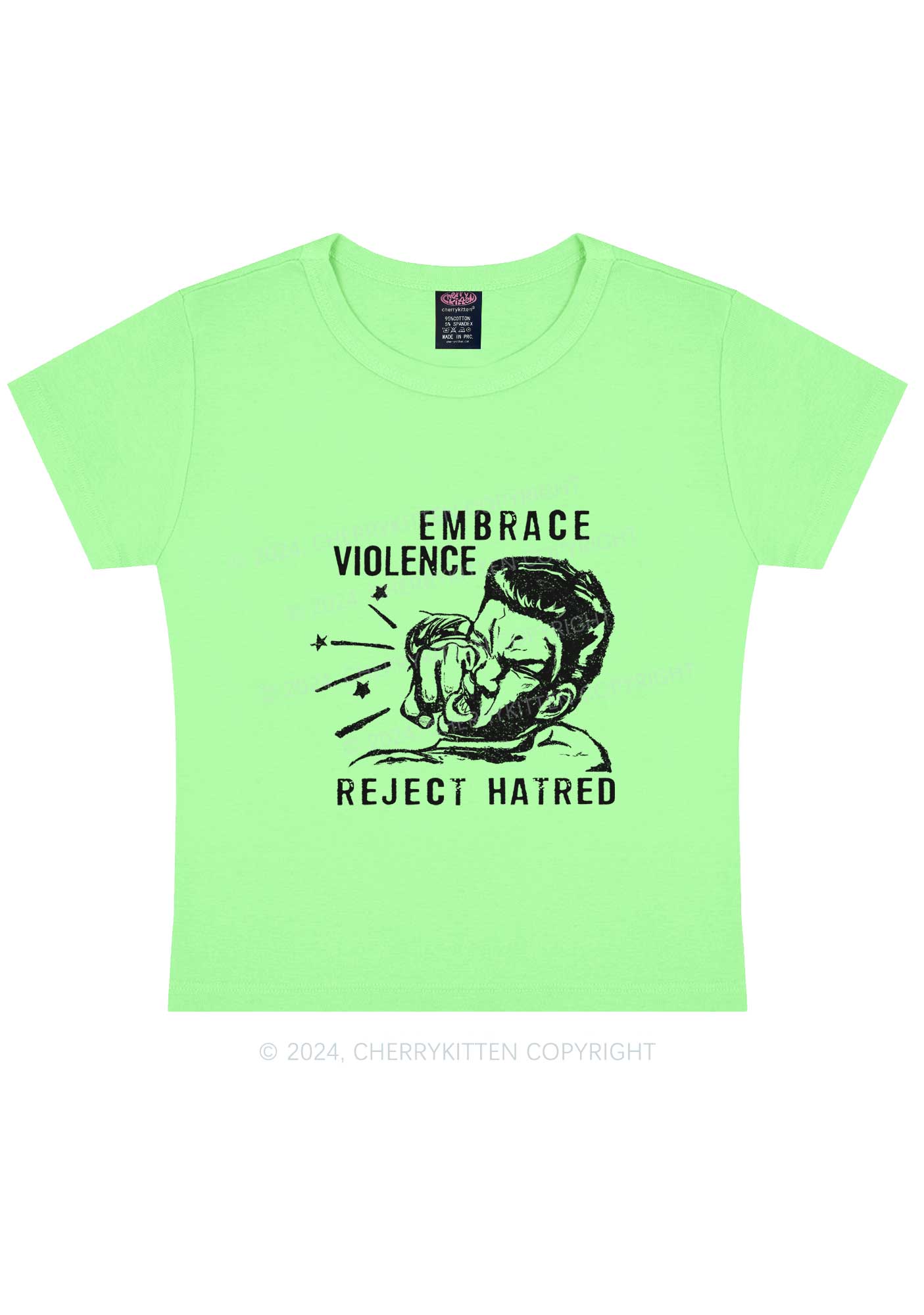Embrace Violence Y2K Baby Tee Cherrykitten