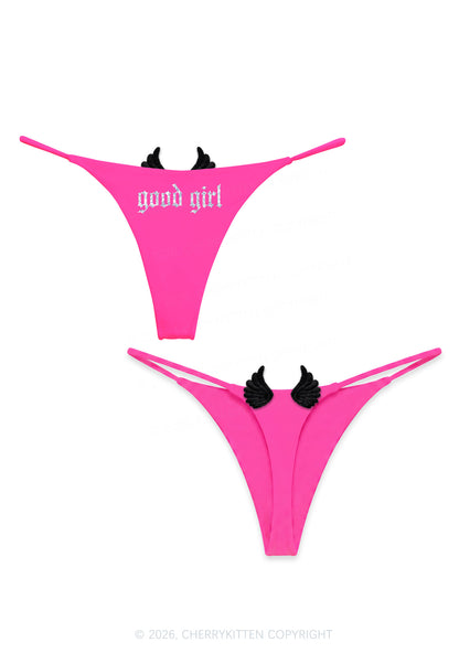 Glitter Good Girl Y2K Goth Angel Wings Bikini String Thong Cherrykitten