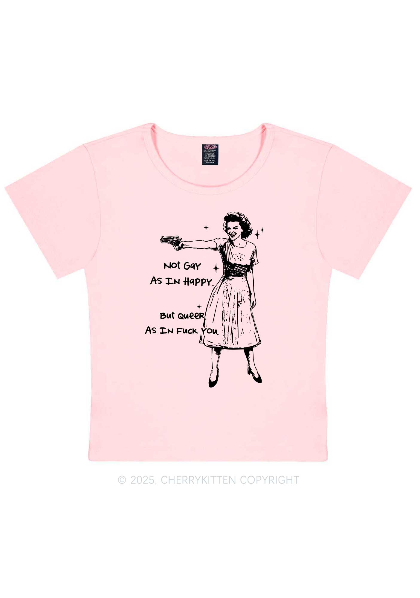 But Queer As In Pride Y2K Baby Tee Cherrykitten