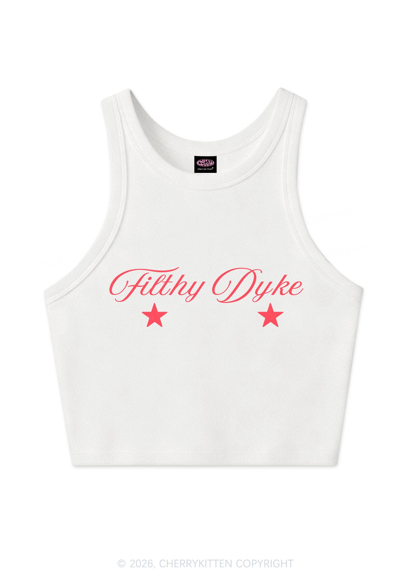 Filthy Dyke Pride Y2K Crop Tank Top Cherrykitten