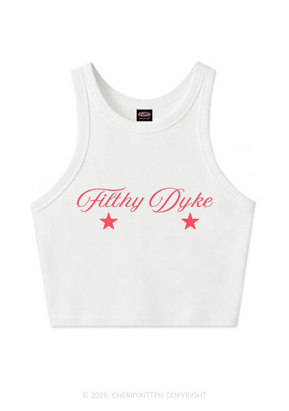 Filthy Dyke Pride Y2K Crop Tank Top Cherrykitten