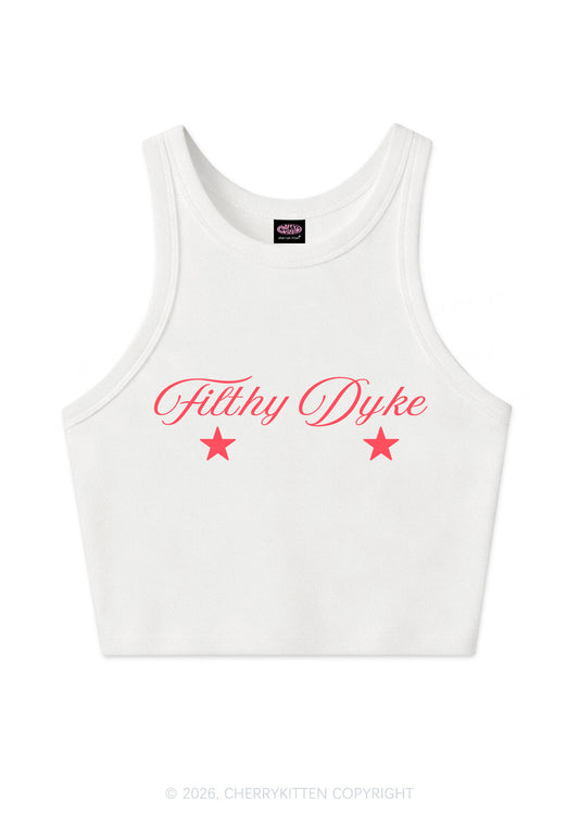 Filthy Dyke Pride Y2K Crop Tank Top Cherrykitten
