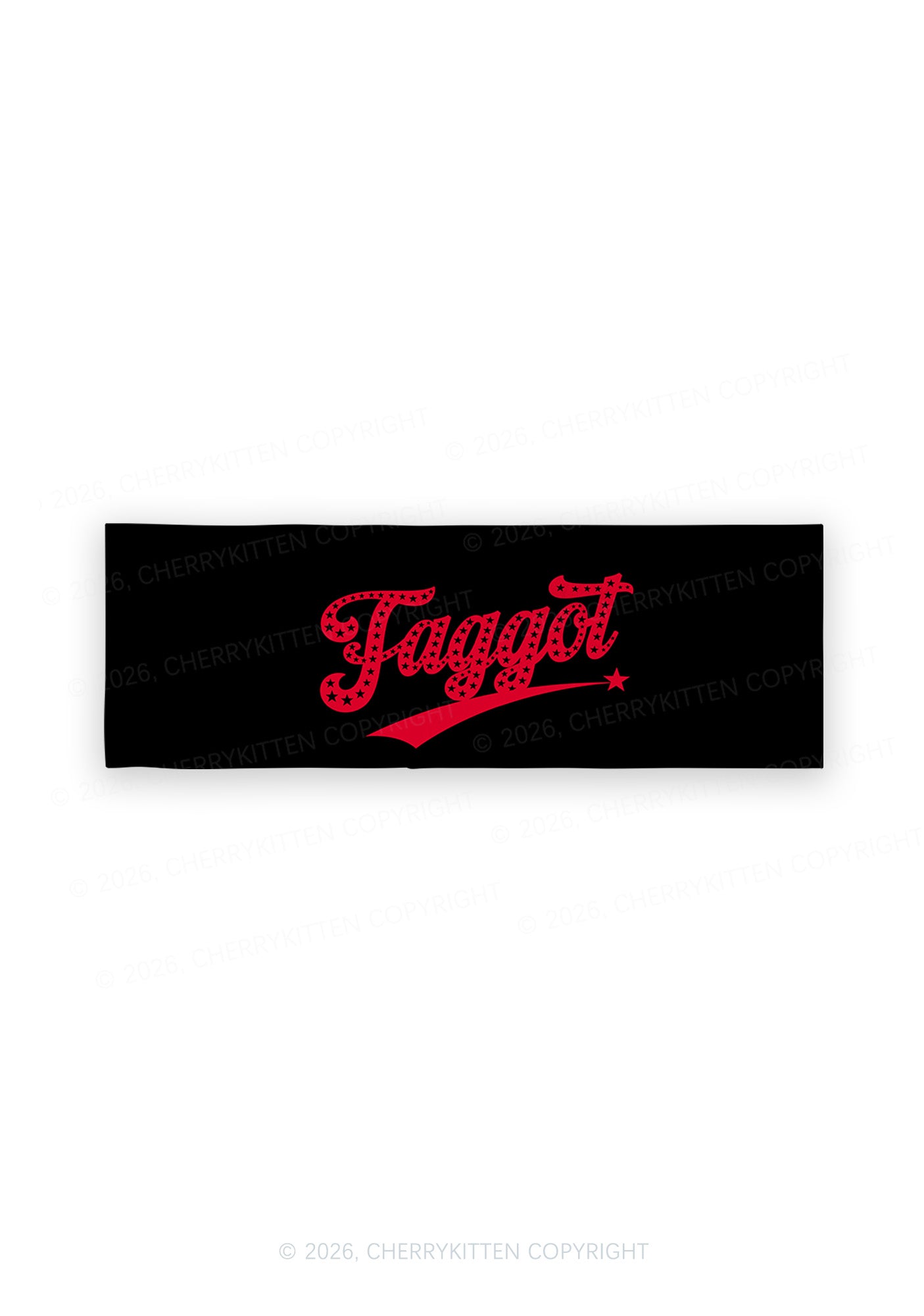 Red Star Faggot Pride Y2K Print Headband Cherrykitten