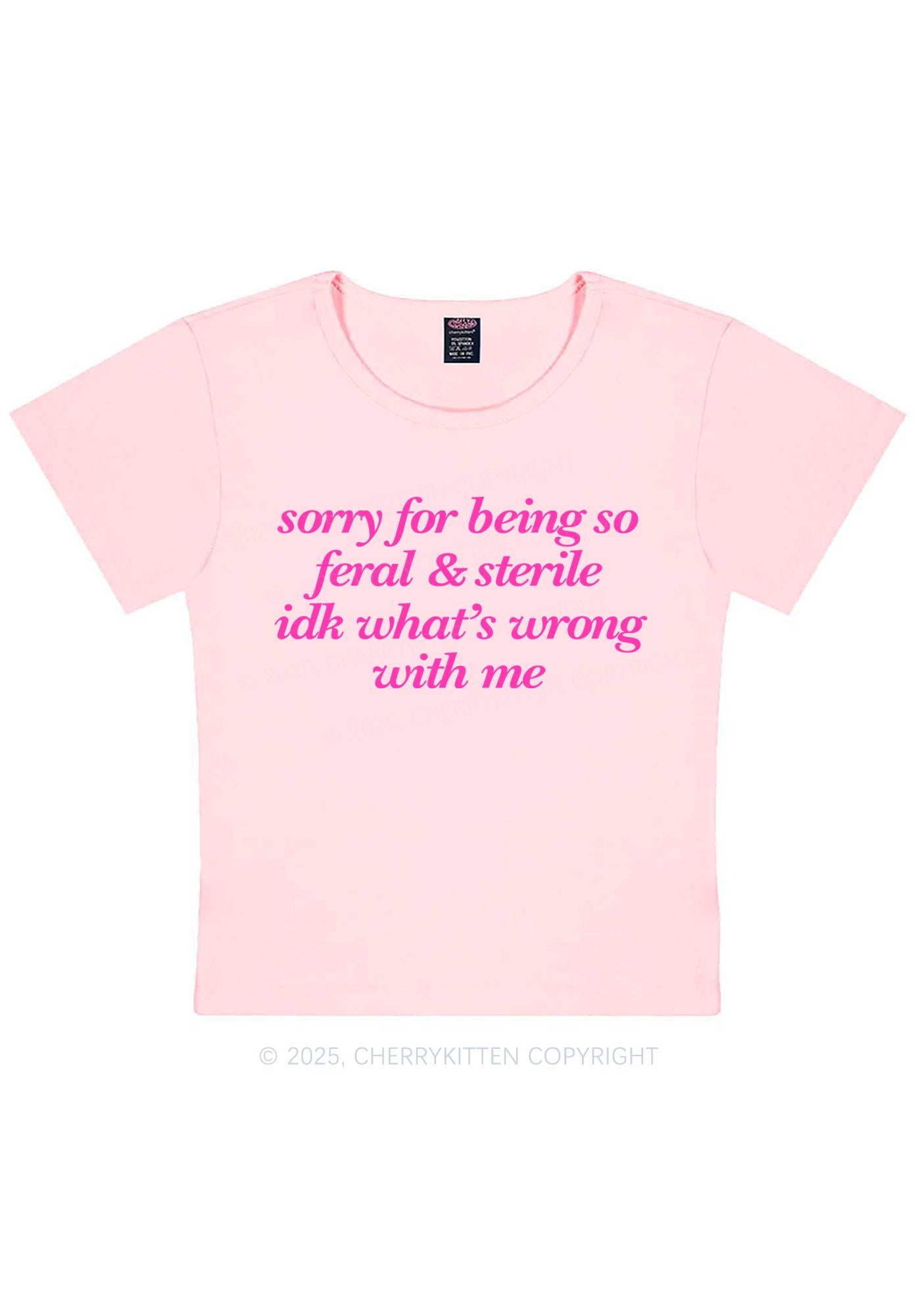 Being Feral Sterile Y2K Baby Tee Cherrykitten