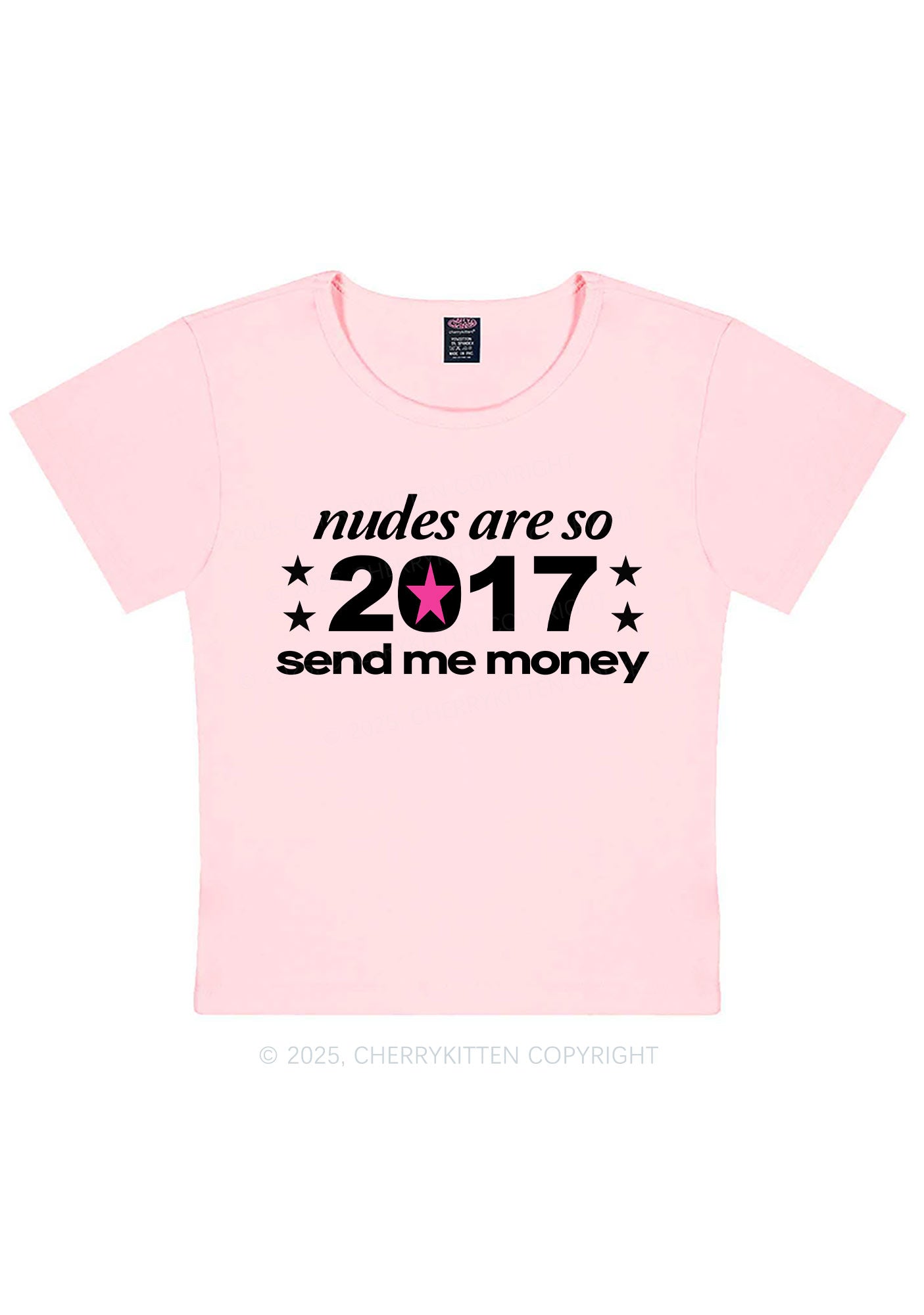 Nxdes Send Me Money Y2K Baby Tee Cherrykitten