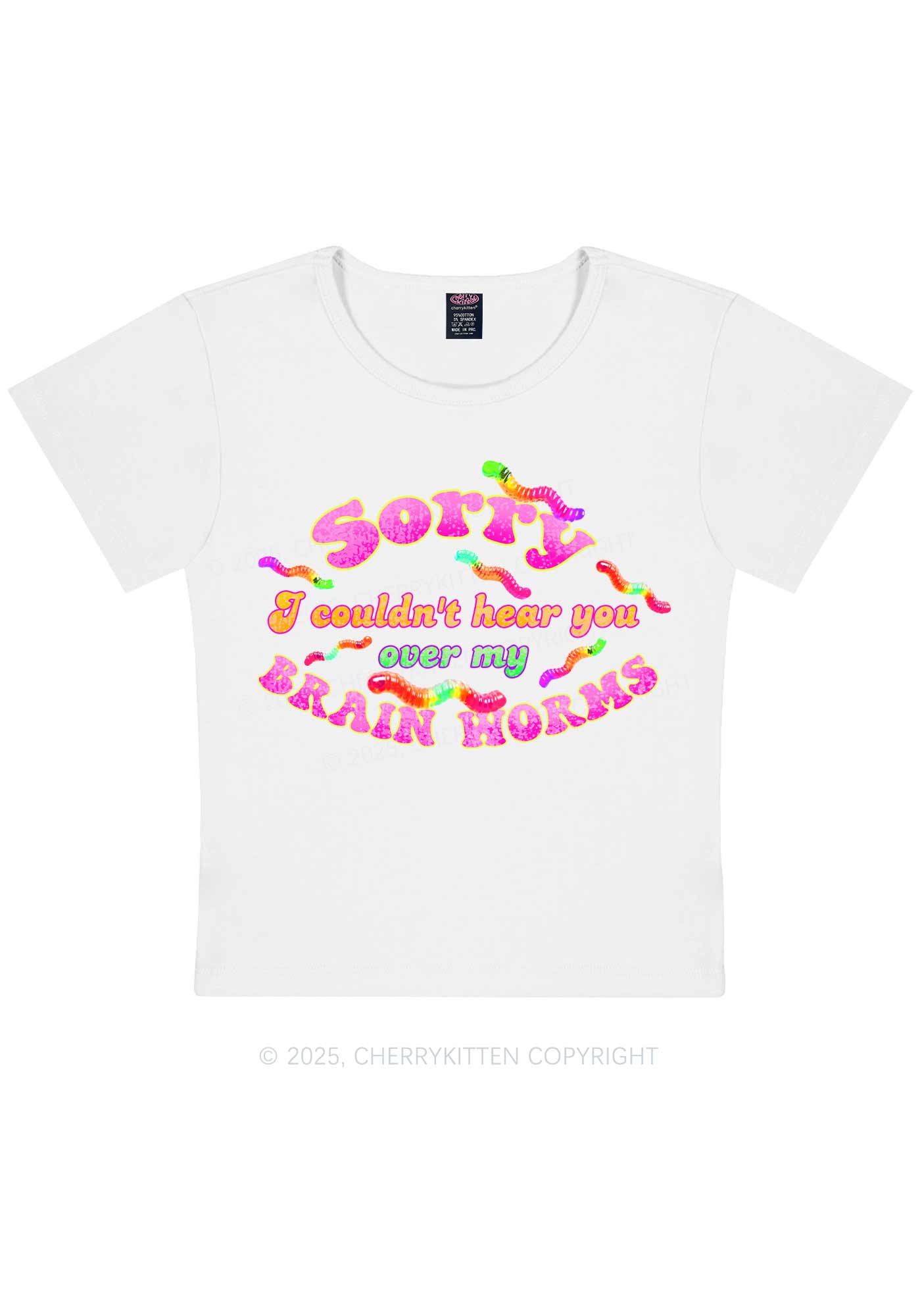 Brain Worms Y2K Baby Tee Cherrykitten