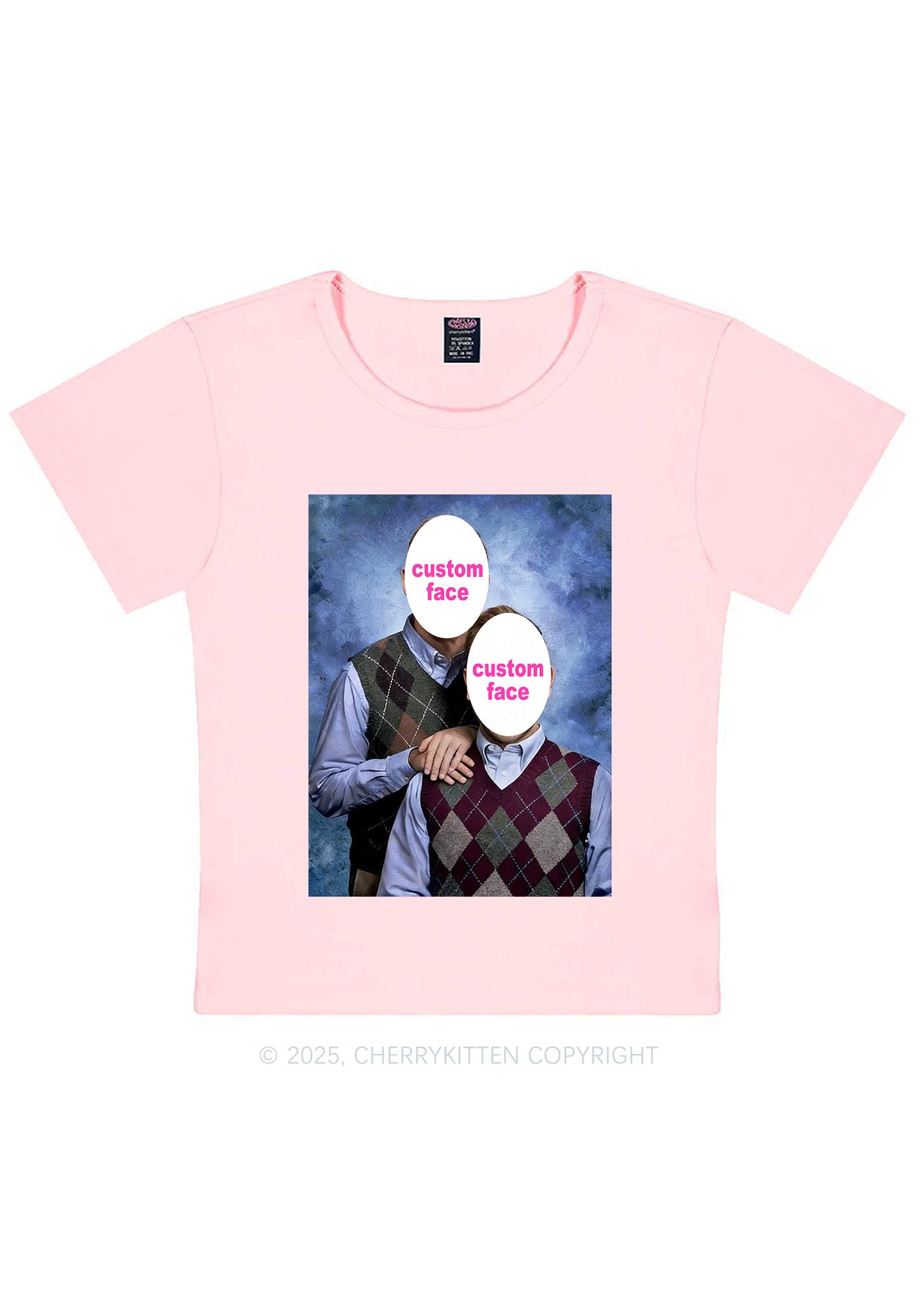 Custom Step Brothers Portrait Y2K Baby Tee Cherrykitten