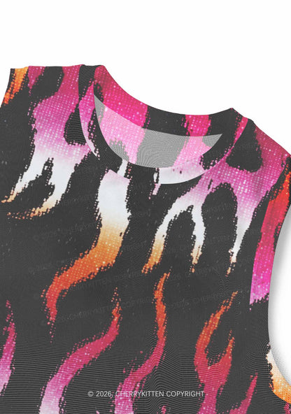 Lesbian Flame Pride Y2K Mesh Muscle Tank Cherrykitten