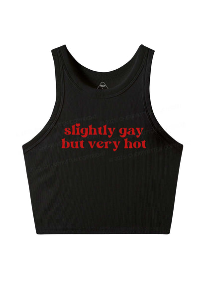 Slightly Gay But Very Hot Pride Y2K Crop Tank Top Cherrykitten