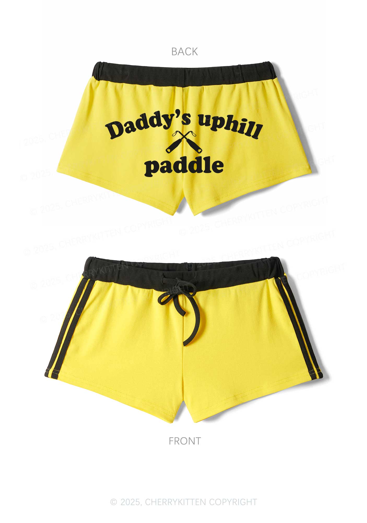 Daddys Uphill Paddle Y2K Drawstring Mini Shorts Cherrykitten