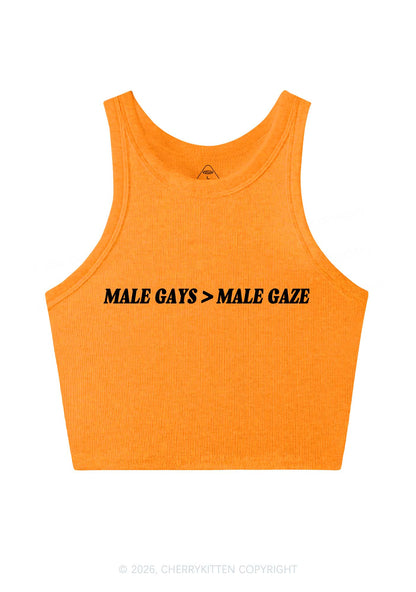 Male Gays Male Gaze Pride Y2K Crop Tank Top Cherrykitten