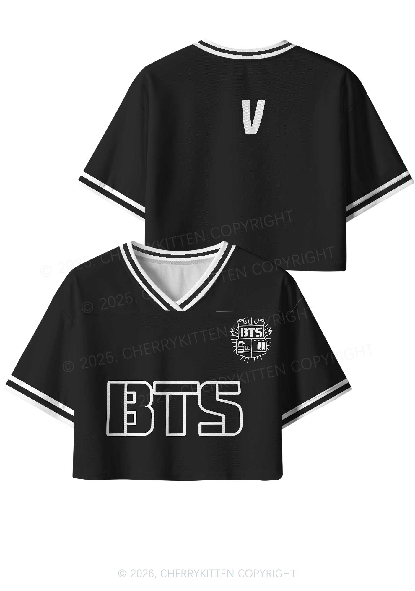 Black Kpop Members Y2K Crop Sport Jersey Shirts Cherrykitten