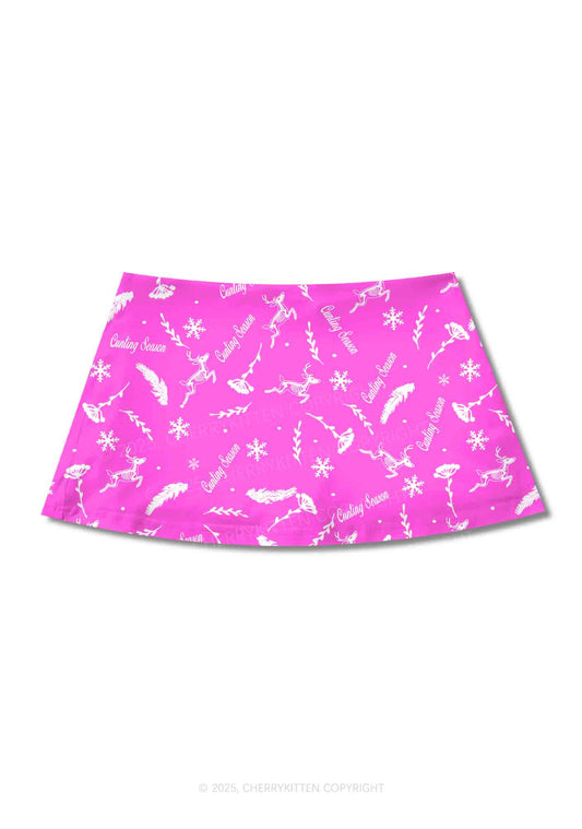 Christmas Cunting Season Y2K Print Mini Skirt Cherrykitten