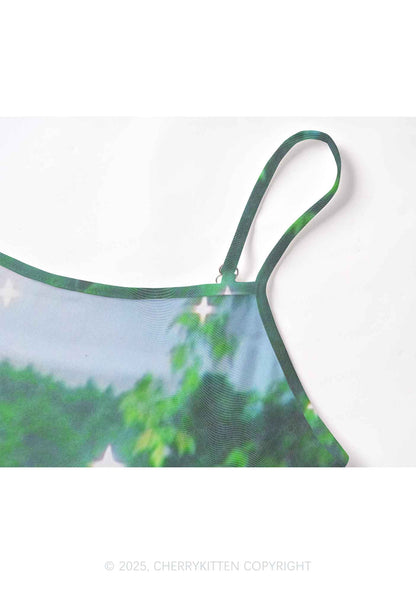 Forest Lake Y2K Mesh Cami Tank Cherrykitten
