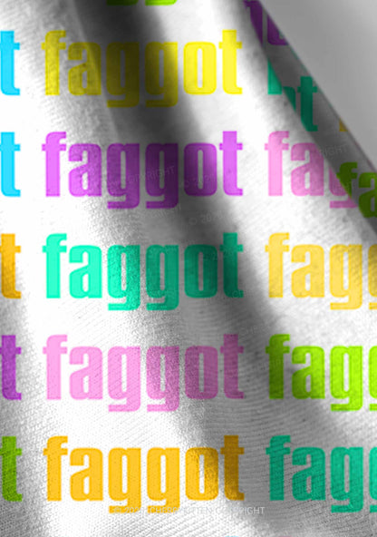 Rainbow Faggot Slogan Pride Y2K Print Headband Cherrykitten
