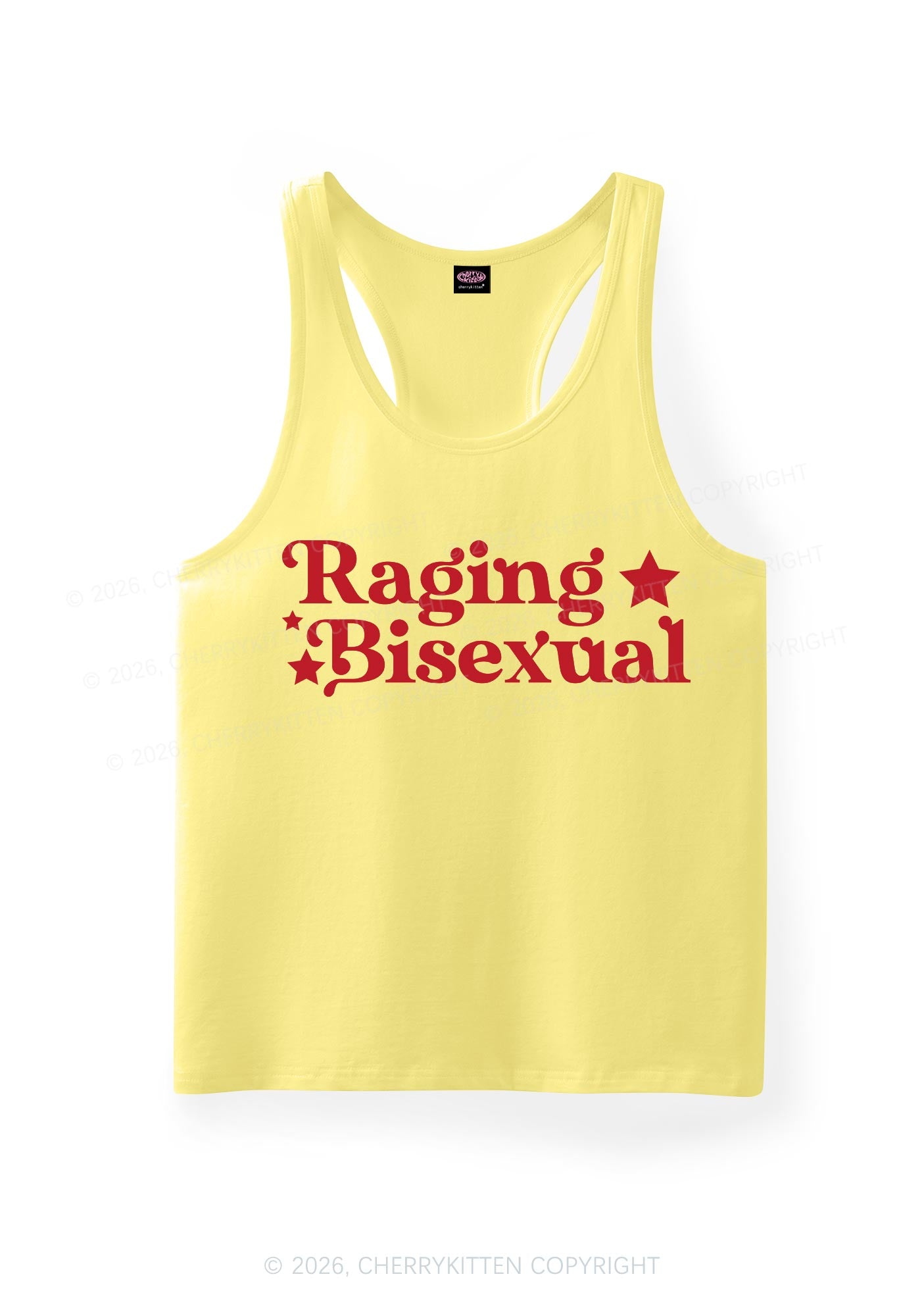 Raging Bisexual Stars Pride Y2K Men Racerback Tank Top Cherrykitten
