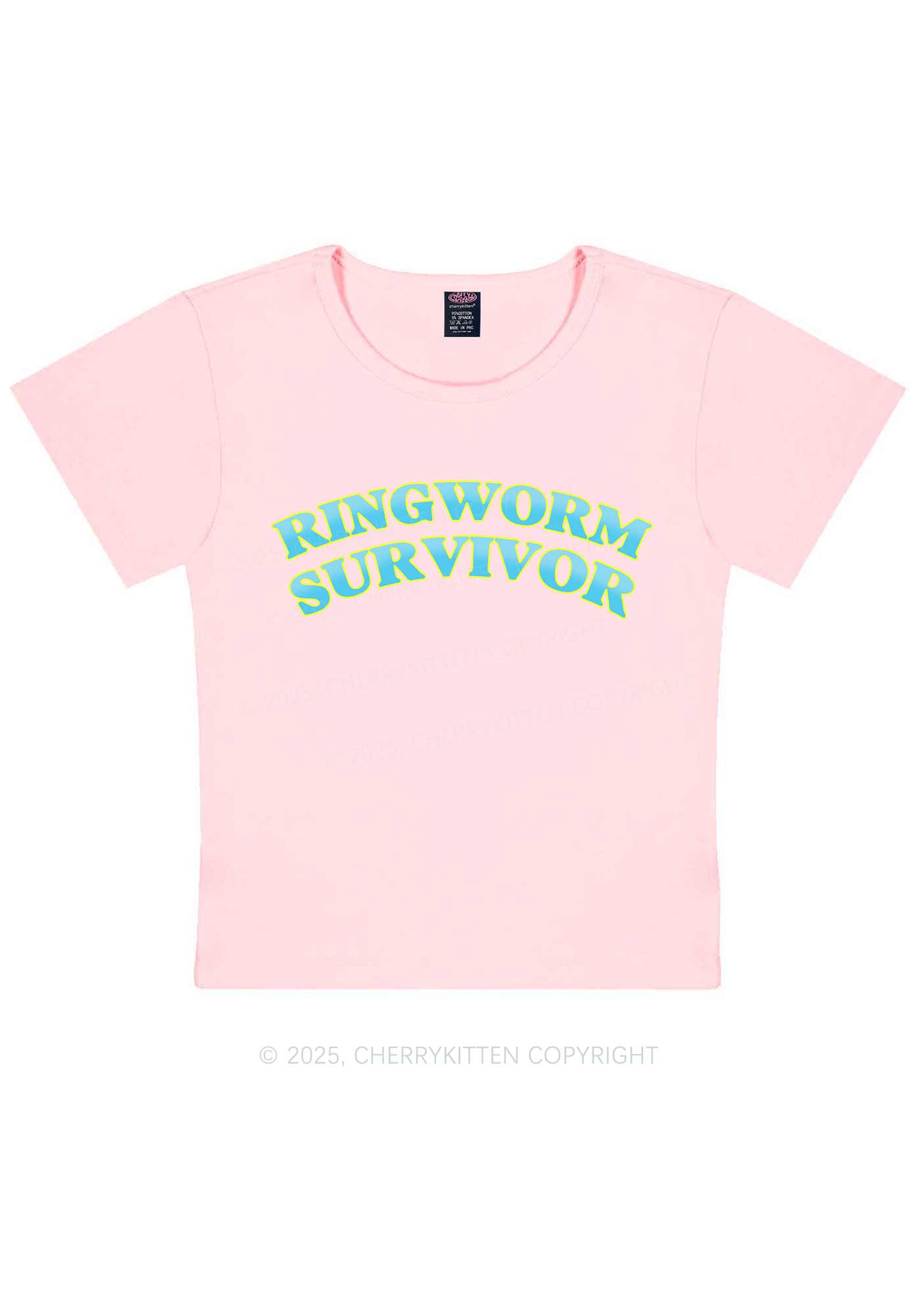 Ringworm Survivor Y2K Baby Tee Cherrykitten