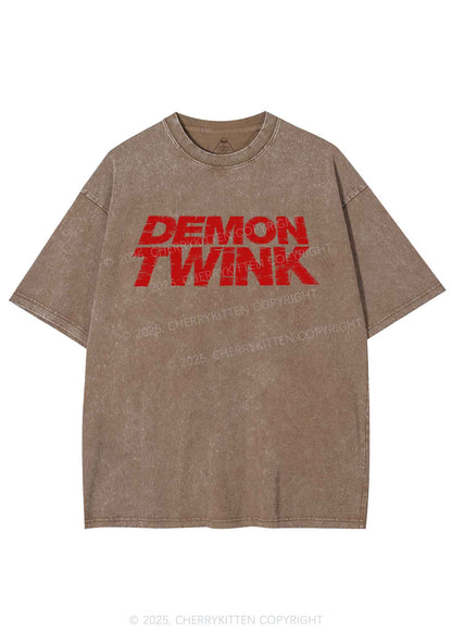 Demon Twink Pride Y2K Shirts Washed Tee Cherrykitten