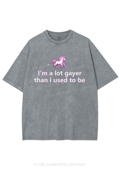 Im A Lot Gayer Pride Y2K Shirts Washed Tee Cherrykitten