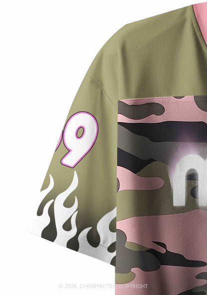 Mommy Needs A Cigarette Camo Y2K Crop Sport Jersey Shirts Cherrykitten