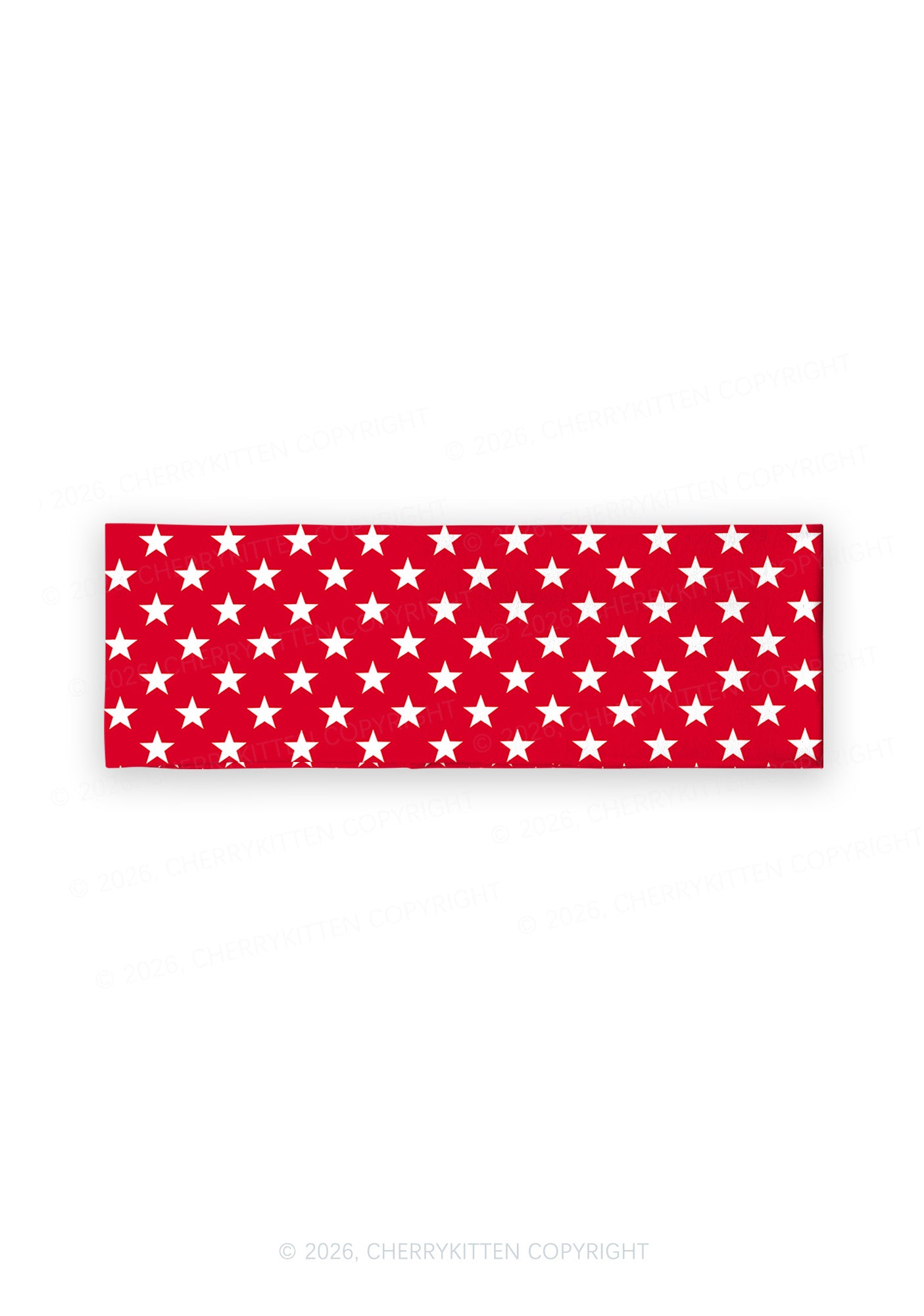 White Star On Red Y2K Print Headband Cherrykitten