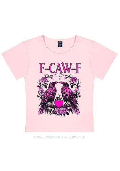 F CAW F Pink Ravens Valentine's Day Y2K Baby Tee Cherrykitten